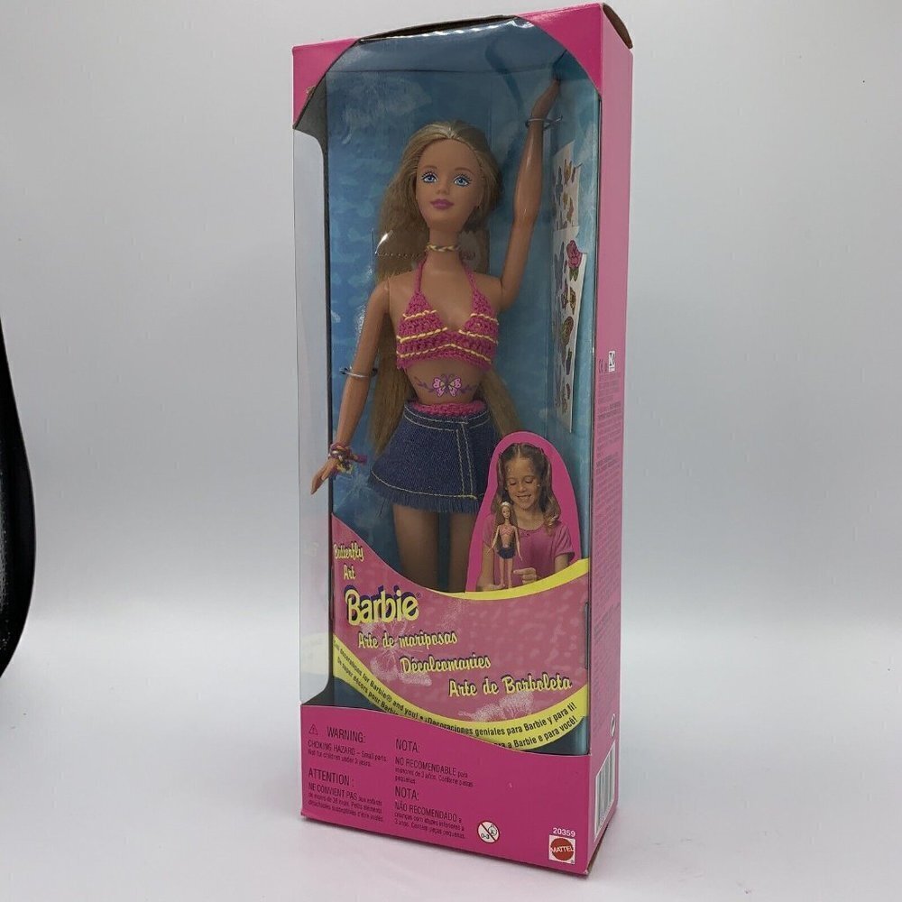 1998 Mattel Butterfly Art Barbie With Tattoos, Banned, Mint Cond. NIB.​​​​​​​​